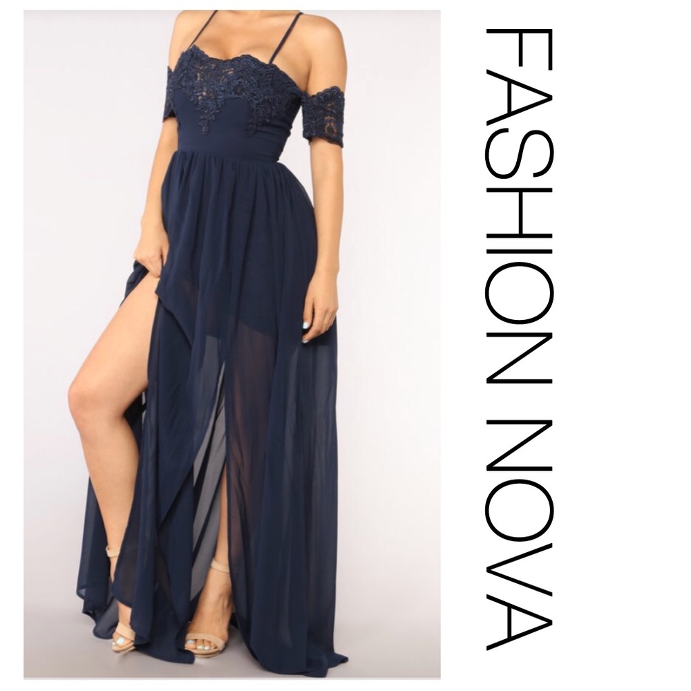 FASHION NOVA OFF SHOULDER GOWN
